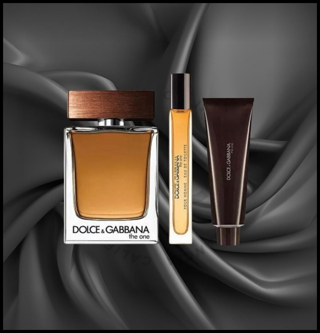 KIT DOLCE & GABBANA THE ONE 3 PCS SET FOR MEN: 3.3 EAU DE TOILETTE SPRAY + 0.33 EAU DE TOILETTE SPRAY + 1.69 SHOWER GEL
