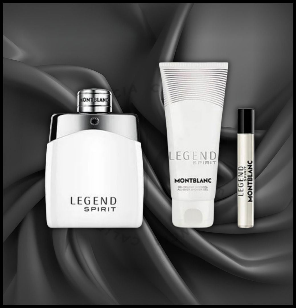 KIT MONT BLANC LEGEND SPIRIT 3 PCS SET FOR MEN: 3.3 EAU DE TOILETTE SPRAY + 0.25 EAU DE TOILETTE SPRAY + 3.3 SHOWER GEL