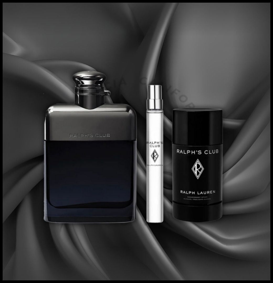 RALPHS CLUB by RALPH LAUREN 3PC 3.4 EDT, 2.6 DEO, 0.34 MINI (M)